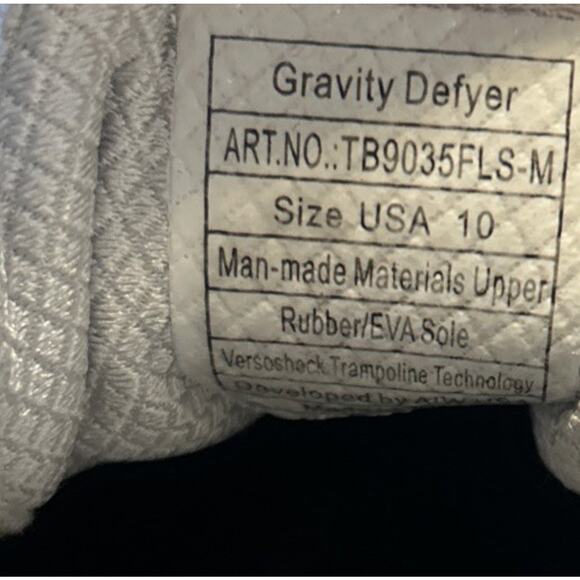 Gdefy Gravity Defyers Mens Size 10 HybridEx Sneakers Shoes Black TB9035FLS - Picture 9 of 9